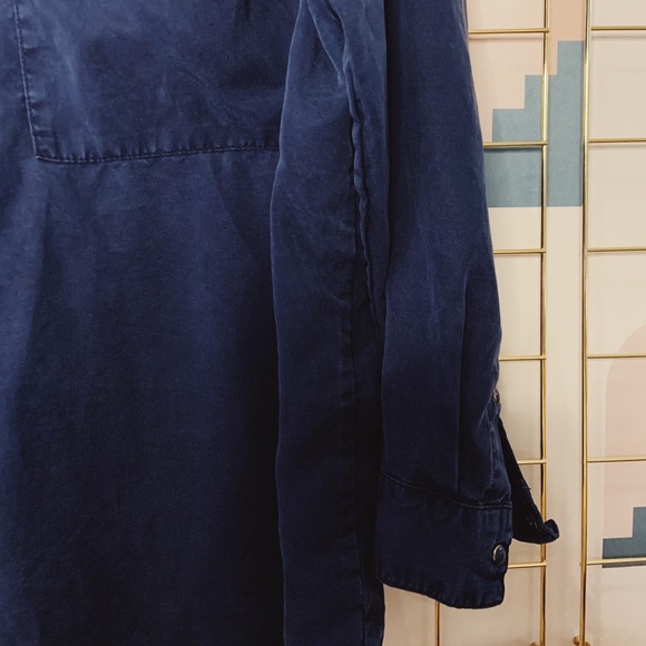 Zara navy blue oversized long sleeve top - Picture 3 of 4